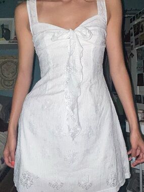 Cider lace white mini dress